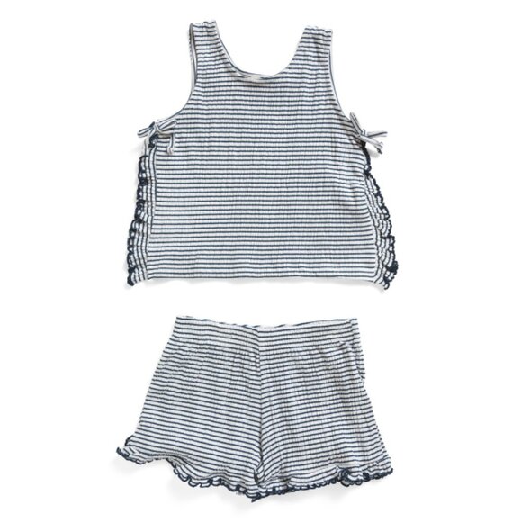 JESSICA SIMPSON Navy Little Girls 2pc Printed Top And Shorts Set - Picture 1 of 2